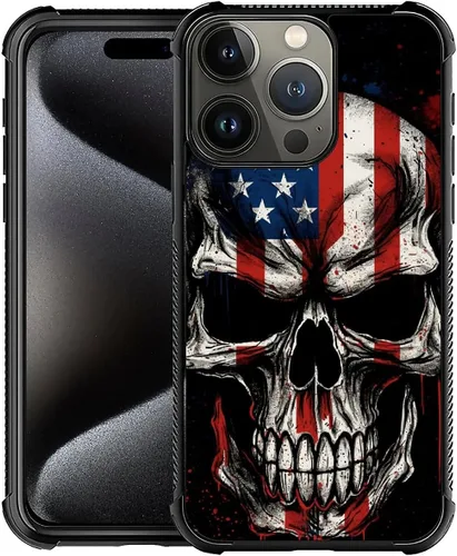 Vista 430 de Funda compatible con iPhone 8, a prueba de golpes, antiarañazos, bandera de ciervos de cola blanca de grano de madera estadounidense