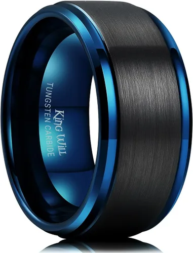 Vista 17 de King Will Anillo de Boda Clásico de Tungsteno para Hombre, Anillos de 6/7/8/9/10mm de Ancho, Acabado Pulido, Borde de Escalón Mate, Ajuste Cómodo