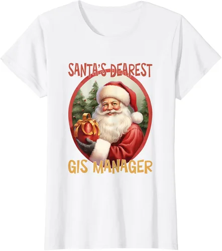 Vista 14 de GIS Manager Christmas Holiday Love Xmas T-Shirt Negro