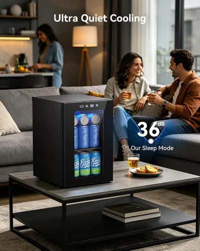 Vista 11 de Refrigerador de bebidas para 24 latas, mini refrigerador de encimera