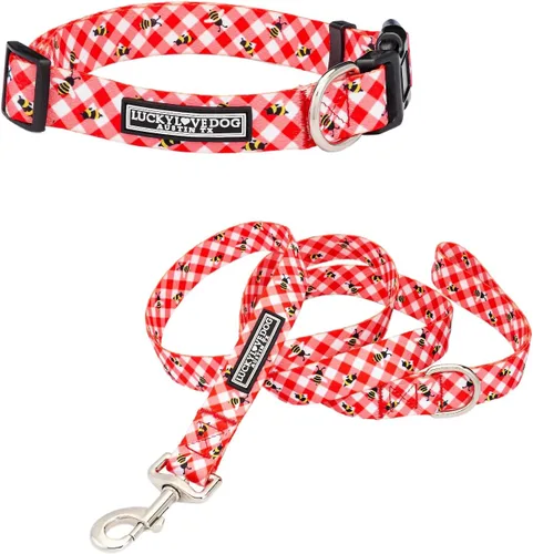 Vista 28 de Lucky Love Dog - Collar de perro ajustable con hebilla de fácil clic para los pequeños, duradero y cómodo para perros machos y hembras, collar