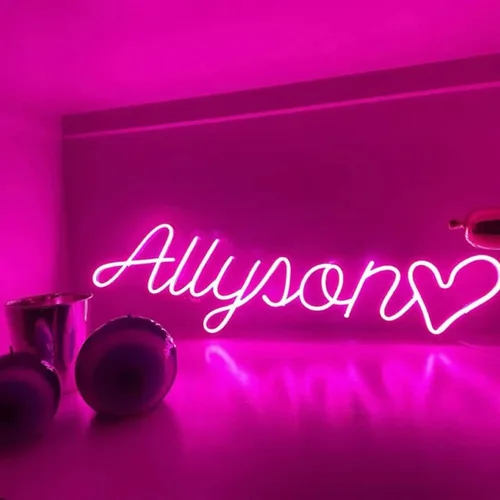 Vista 3 de Letrero de neón personalizado, letreros de neón personalizables para decoración de pared, letrero LED personalizado para dormitorio, boda