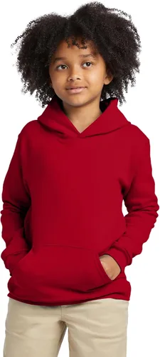 Vista 4 de Hanes Sudadera con capucha EcoSmart de forro polar para niños, sudadera con capucha para niños, sudadera sin botones Ceniza
