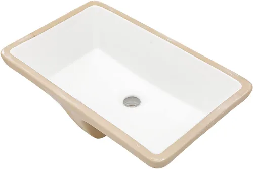 Vista 20 de Lordear Fregadero de baño de 18 x 12 pulgadas para empotrar bajo encimera, fregaderos de tocador rectangulares de cerámica de porcelana blanca pura