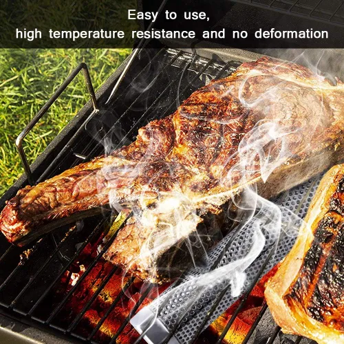 Vista 4 de Tubo de ahumador de pellets para parrilla, 12 pulgadas de acero inoxidable de alta calidad, tubo de pellets de madera para barbacoa de gas, carbón