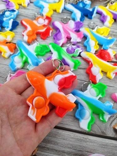 Vista 6 de Paquete de 100 unidades de juguetes para ansiedad de burbujas de arcoíris para niños y niñas, suministros de fiesta de cumpleaños, regalos de premio