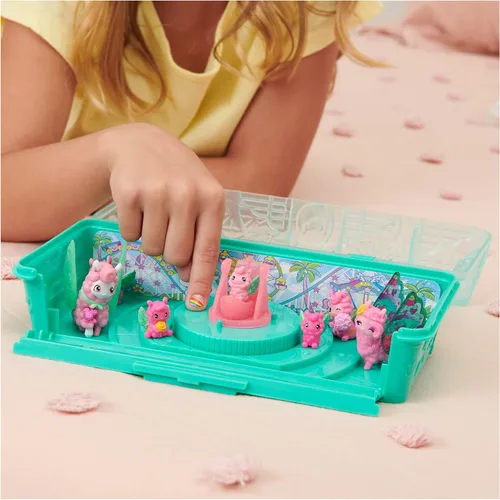 Vista 3 de Hatchimals CollEGGtibles, caja familiar de llama arcoíris con juego sorpresa, 10 personajes, 2 accesorios, juguetes para niños a partir de 5 años