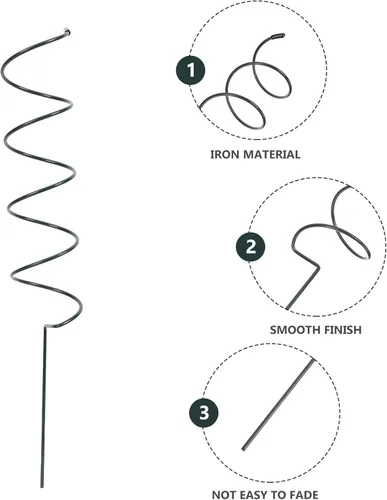 Vista 9 de Estacas para plantas decorativas, 6 unidades, marco de jaula de pila, soporte de jardín, soporte de flores, palillos de flores en espiral