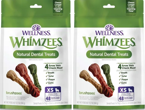Vista 21 de WHIMZEES Wellness Freshzees Golosinas dentales para perros, barra de tamaño extra pequeño, (56 unidades)