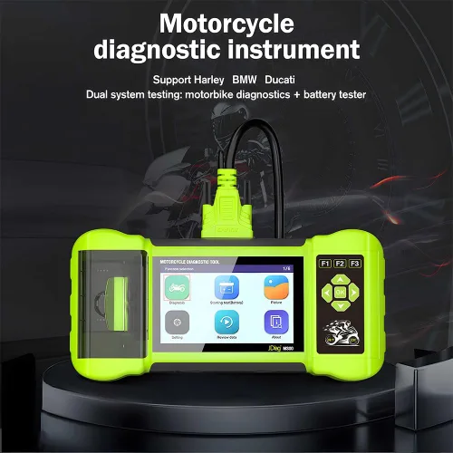 Vista 2 de Herramienta de diagnóstico de función de escáner de motocicleta totalmente accesorio, lector de código OBD2, prueba de ABS, prueba de batería