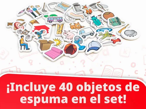 Vista 3 de Junior Learning: Rainbow CVC Objects - 40 piezas de espuma magnética