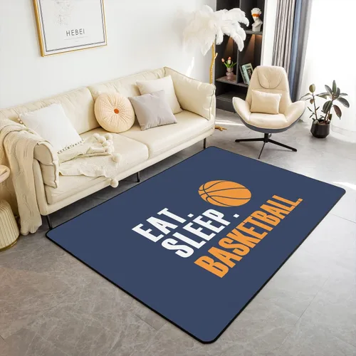 Vista 13 de Alfombra de rugby de 4 x 5 pies para sala de estar, para dormitorio, niños, niñas, mujeres, hombres, azul, para comer dormir, fútbol, decoración
