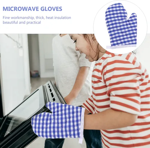 Vista 8 de 2 guantes de horno para cocina de juegos, guantes antiquemaduras, guantes de horno de microondas, guantes de cocina para hornear de forma segura