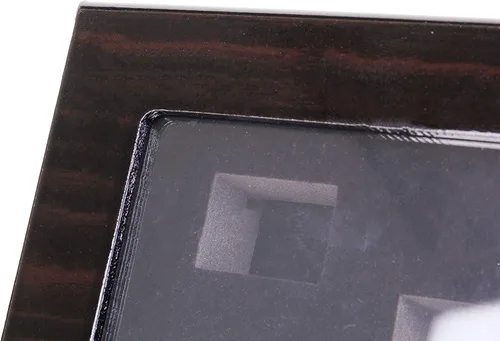 Vista 5 de Vitrina de anillo de campeonato, caja de madera para anillos deportivos (16 ranuras, inclinada, negro)