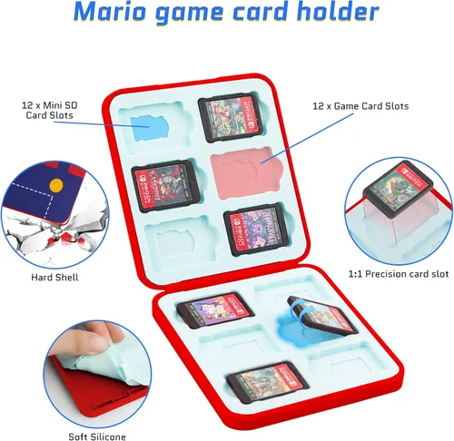 Vista 4 de GLDRAM Paquete de bolsas de viaje para Nintendo Switch, bonita funda de transporte para Switch Lite y Switch OLED, kit de accesorios de bolsa