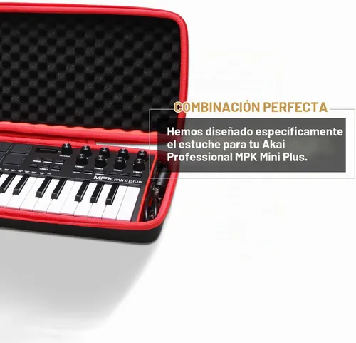 Vista 2 de LTGEM - Funda rígida para Akai Professional MPK Mini Plus - Controlador de teclado MIDI USB - Bolsa de almacenamiento protectora de viaje