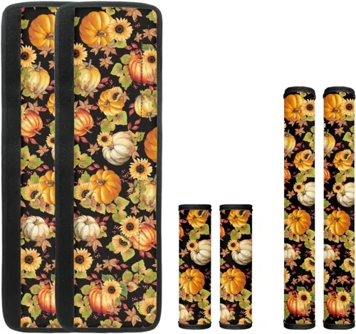 Vista 26 de 6 fundas para manija de puerta de refrigerador de Acción de Gracias, cubierta de manija de nevera de otoño, hoja de arce, protector de manija