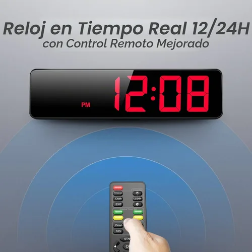 Vista 5 de Reloj de pared con pantalla LED grande de 15" para gimnasio Entrenamiento de intervalos en el gimnasio Cuenta regresiva y progresiva