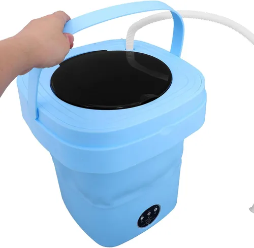Vista 3 de LALAFINA Portable Mini Folding Washer Machine with Spin-dry Function for Home Dormitory Compact Lightweight Collapsible Washer with Modes for Small