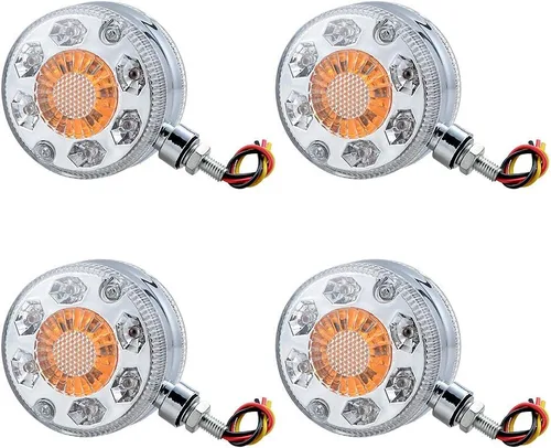 Vista 16 de Astra Depot 2 piezas de luz de cara doble de 3" redondas, 24 LED, color rojo, ámbar y blanco, para remolque de camión semi, tractor, vehículo largo