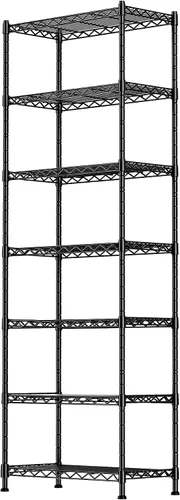 Vista 20 de GIOTORENT Unidades de Estantería Metálica de Pie de 5 Niveles, Estante de Alambre de Altura Ajustable Rack de Exhibición para Lavandería Baño Cocina