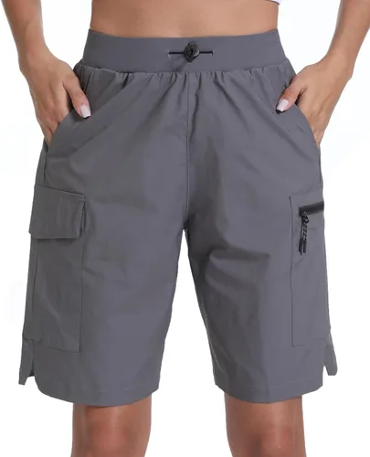 Vista 18 de Pantalones cortos de senderismo para mujer, de secado rápido, ligeros, para viajes, atletismo