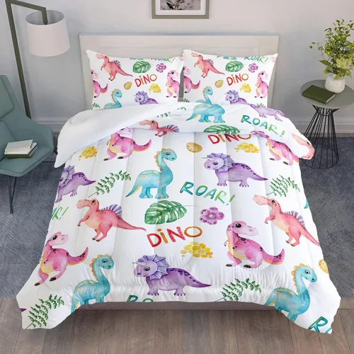 Vista 12 de Juego de edredón de mariposa tamaño individual para niñas, niños y adultos, juego de ropa de cama con patrón de flores de lavanda, juego de cama