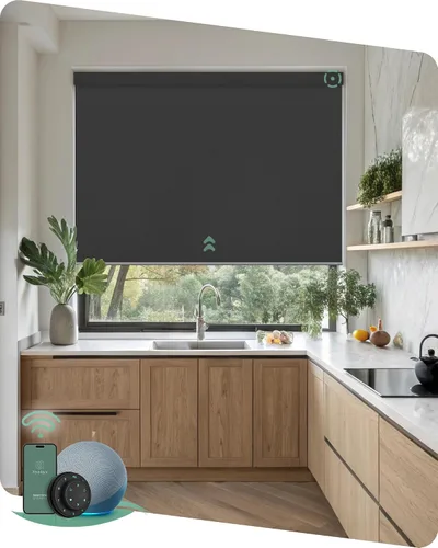Vista 11 de Yoolax Persianas motorizadas con control remoto, persianas inteligentes opacas con control remoto, cortinas eléctricas compatibles con Alexa