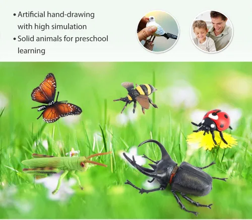 Vista 3 de Figuras de juguete de insectos VOLNAU 12 piezas Figuras de animales de insectos para niños, niños pequeños, regalos de Navidad, decoraciones