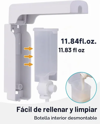 Vista 8 de AIKE Dispensador de champú y acondicionador de ducha de 3 cámaras para baño Blanco
