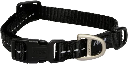 Vista 3 de Collar reflectante para perros medianos, ajustable de 12 a 17 pulgadas, color negro
