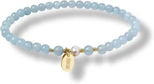 Vista 10 de Morchic - Pulsera elástica con cuentas de gemas naturales de 4 mm para mujeres, con perlas de agua dulce, regalo de cumpleaños de gemas energéticas