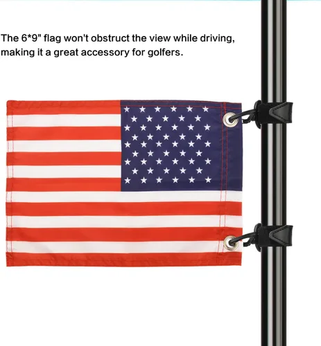 Vista 3 de MOTAIN Easy Installation Golf Cart Flag Holder,Elastic Strap Bracket with 6 * 9'' Handicap Flag for Seniors Handicapped Disability