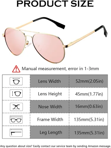 Vista 5 de DeBuff Gafas de sol polarizadas de aviador para niños y niñas de 5 a 18 años cara pequeña para adultos 2047in
