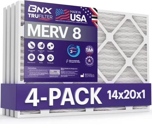 Vista 44 de BNX TruFilter - Filtro de aire MERV 8 de 10 x 10 x 1 pulgadas (paquete de 6) – Fabricado en Estados Unidos – Defensa contra polvo y mascotas