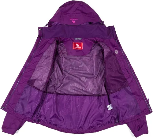 Vista 4 de CAMEL CROWN Chaqueta impermeable ligera para mujer, rompevientos con capucha para exteriores, senderismo, escalada, viajes, Camel