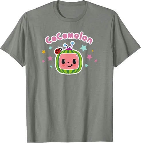 Vista 5 de CoComelon Camiseta clásica con logotipo de cara sonriente centrada, Negro