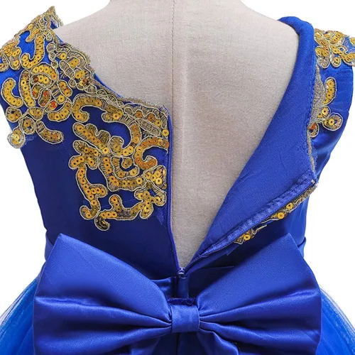 Vista 4 de ODASDO Vestido de niña de flores para niños, con lentejuelas, lazo, tutú, princesa, boda, dama de honor, fiesta de cumpleaños, desfile, 6M-11T