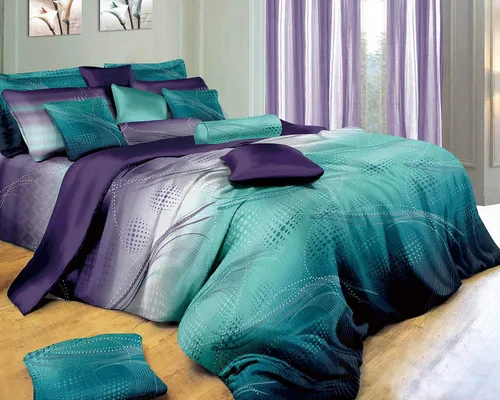 Vista 2 de Swanson Beddings Fantasia Twilight - Juego de cama 100% algodón: Funda de edredón y de almohadas, Poliéster, Azul, gemelo