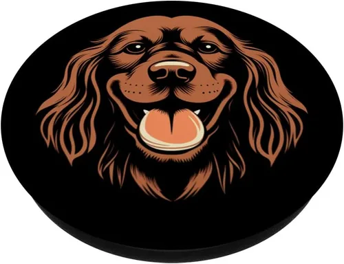 Vista 2 de Cocker Spaniel Amante de los Perros Lindo Feliz Dibujos Animados Divertidos Cachorro Cara PopSockets Intercambiable PopGrip