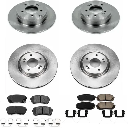 Vista 2 de Power Stop KOE7510 Autospecialty Kit de frenos de repuesto delantero y trasero - Rotores de freno OE y pastillas de freno de cerámica