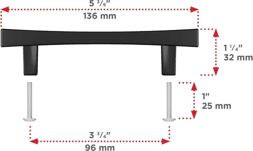 Vista 4 de Richelieu Hardware BP722796900 Westmount Collection - Tirador rectangular de transición de centro a centro, color negro mate, para cocina, baño
