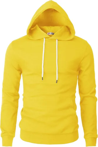 Vista 32 de H2H Sudadera con Capucha Tipo Pullover para Hombre, Ligera, de Manga Larga, con Bolsillo Canguro, Ajuste Ceñido, Básica, Casual, Suéter