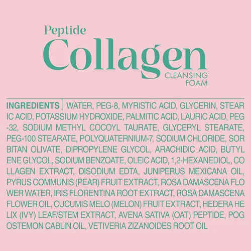 Vista 8 de It'S SKIN Peptide Collagen Cleansing Foam 5.07 fl oz Limpiador facial hidratante y refuerzo de colágeno Limpiador facial suave para pieles