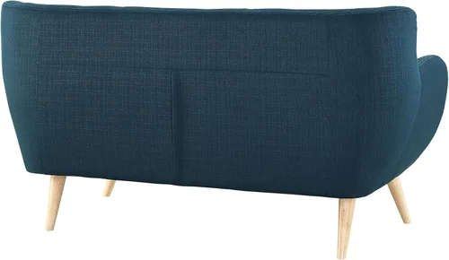 Vista 4 de Modway Remark - Sofá biplaza moderno de mediados del sigo con tela tapizada en azul celeste