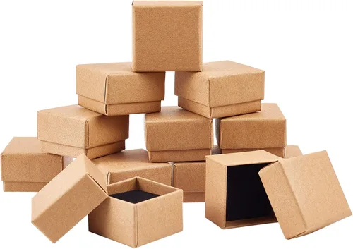Vista 9 de PH PandaHall Paquete de 48 cajas de regalo para anillos, cajas de regalo de joyería de 1.5 x 1.5 x 1.1 pulgadas, caja de joyería cuadrada de cartón