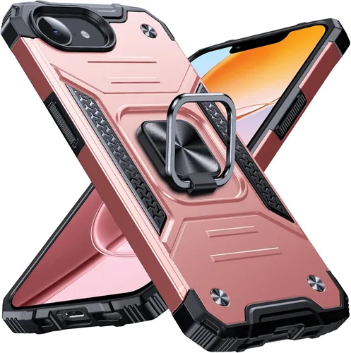 Vista 52 de Anqrp Funda resistente para iPhone 6/7/8/SE/SE2 con soporte de anillo mejorado y agarre, grado militar, a prueba de golpes, resistente y robusta