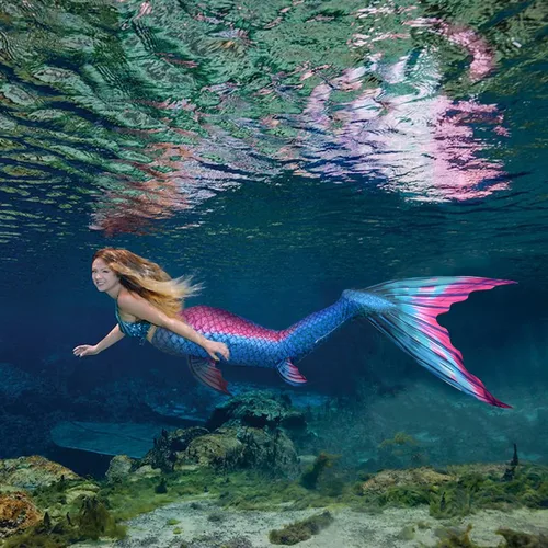 Vista 5 de FOLOEO Traje de baño de cola de sirena para nadar, traje de baño de sirena para adultos y adolescentes