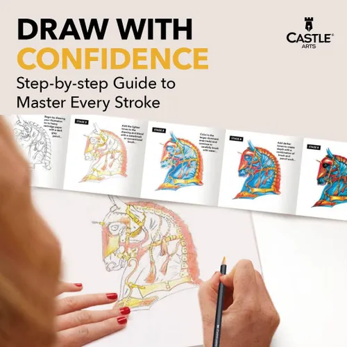 Vista 6 de Castle Art Supplies - Juego de 72 lápices de acuarela para colorear con estuche de cierre fácil para viajes para adultos y artistas Lápices