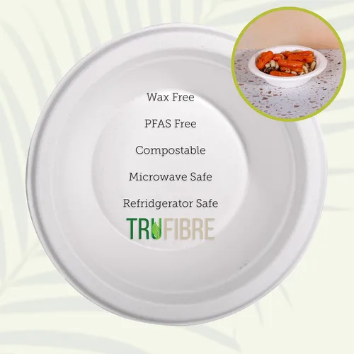 Vista 2 de Tazones de sopa desechables para alimentos calientes, paquete de 100, cuencos de papel de 12 onzas, bagazo compostable resistente, cuencos